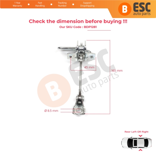 2 Pieces Rear Door Hinge Stop Check Strap Limiter for Fiat Panda MK2 169 2003-2012 46826530