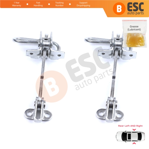 2 Pieces Rear Door Hinge Stop Check Strap Limiter for Fiat Punto MK2 188 5-Door 1999-2012 51790088