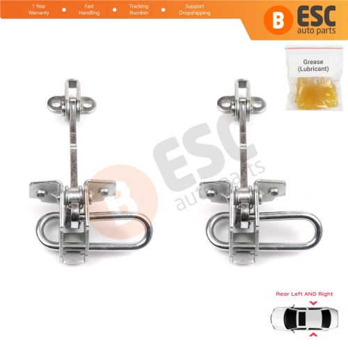 2 Pieces Rear Door Hinge Stop Check Strap Limiter for Fiat Punto MK2 188 5-Door 1999-2012 51790088