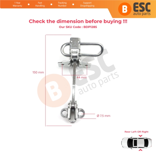 2 Pieces Rear Door Hinge Stop Check Strap Limiter for Fiat Punto MK2 188 5-Door 1999-2012 51790088