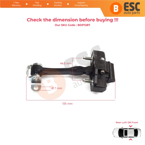 2 Pieces Rear Door Hinge Stop Check Strap Limiter for Alfa Romeo 159 939 2004–2011 50510941
