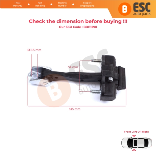2 Pieces Front Door Hinge Stop Check Strap Limiter for Lancia Ypsilon MK3 846 312 2011-2024 5-Door HB 52049606