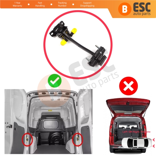 2 Pieces Rear Trunk Door Hinge Stop Check Strap Limiter for Fiat Fiorino Qubo 225 2007-2024 Citroen Nemo Peugeot Bipper Tepee 9035AQ