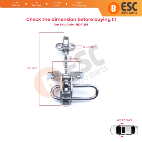 2 Pieces Door Hinge Stop Check Strap Limiter for Fiat Punto MK2 188 3-Door 1999-2012 51754187 