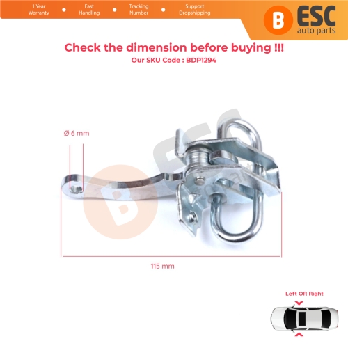 2 Pieces Door Hinge Stop Check Strap Limiter for Fiat Seicento 600 Elettra 187 1997-2010 46553843
