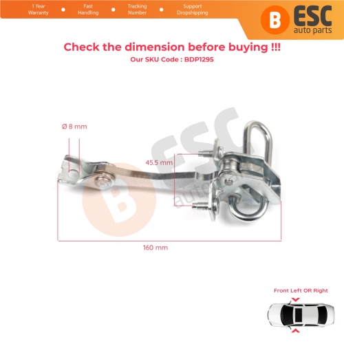 2 Pieces Front Door Hinge Stop Check Strap Limiter for Iveco Daily III IV V VI 1999-On 500314457