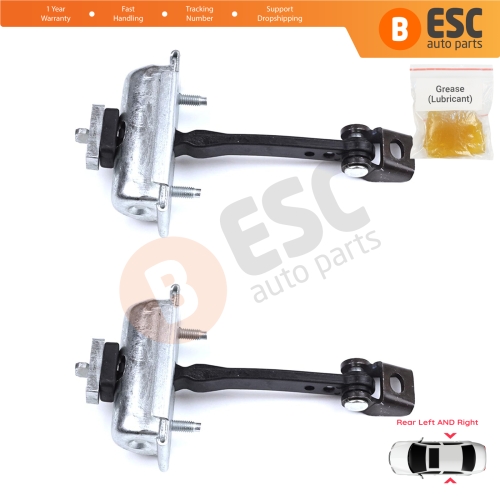 2 Pieces Rear Door Hinge Stop Check Strap Limiter for Citroen C3 MK3 Peugeot 208 2008 MK1 5-Door Hatchback 9671891280	