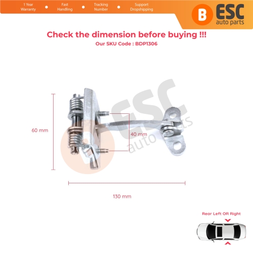 2 Pieces Rear Door Hinge Stop Check Strap Limiter for Citroen Xsara N0 N1 N2 1997-2006 9181C0