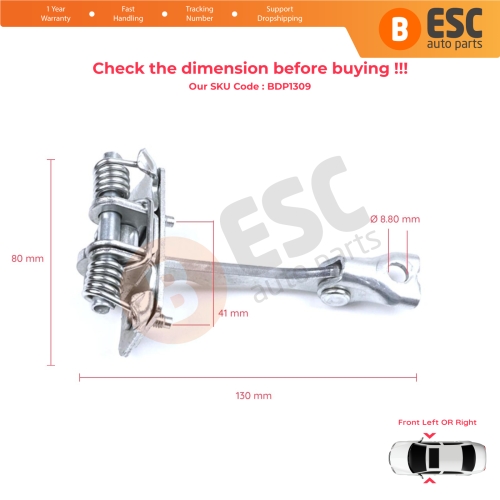 2 Pieces Front Door Hinge Stop Check Strap Limiter for Citroen C3 Pluriel 2003-2010 9181H3