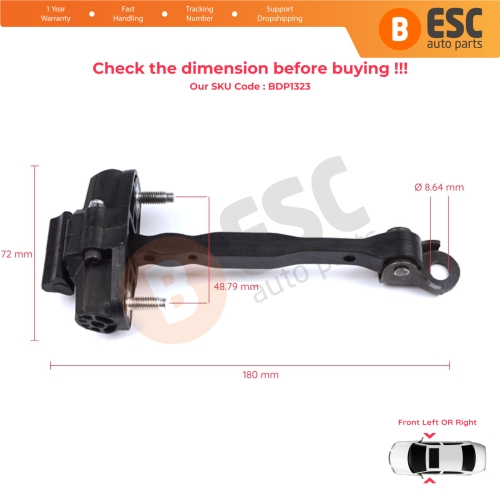 2 Pieces Front Door Hinge Stop Check Strap Limiter for Citroen C3 Aircross MK2 A88 2017-2024 YQ00232780