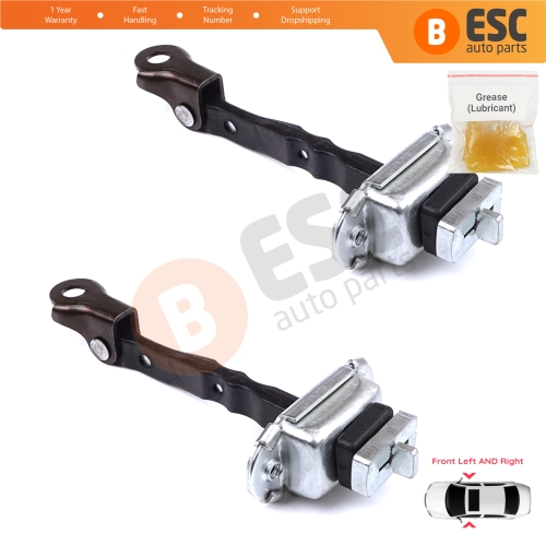 2 Pieces Front Door Hinge Stop Check Strap Limiter for Citroen C1 Peugeot 108 Toyota Aygo MK2 2014-On 5-Door B000873180