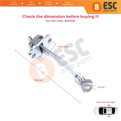 2 Pieces Rear Door Hinge Stop Check Strap Limiter for Citroen C1 Peugeot 107 Toyota Aygo 2005-2014 5-Door HB 9181J6