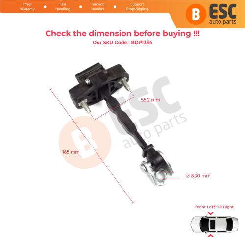 2 Pieces Front Door Hinge Stop Check Strap Limiter for Citroen C4 e-C4 C4X e-C4X MK3 2020-On 9831783580