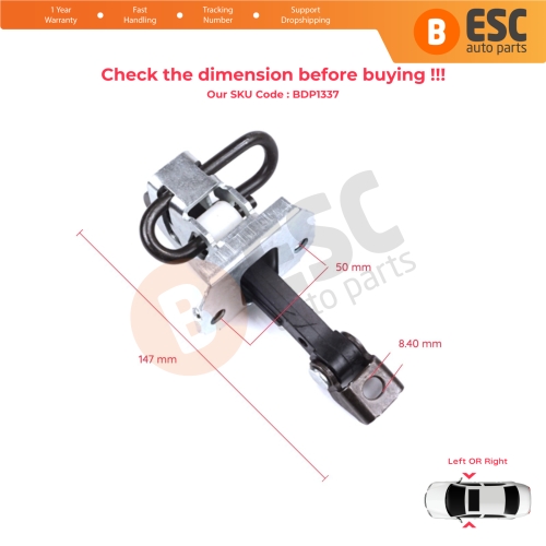 2 Pieces Door Hinge Brake Stop Check Strap Limiter for BMW 3 E46 Coupe Convertible 2000-2006 Pre-Facelift 51218204173