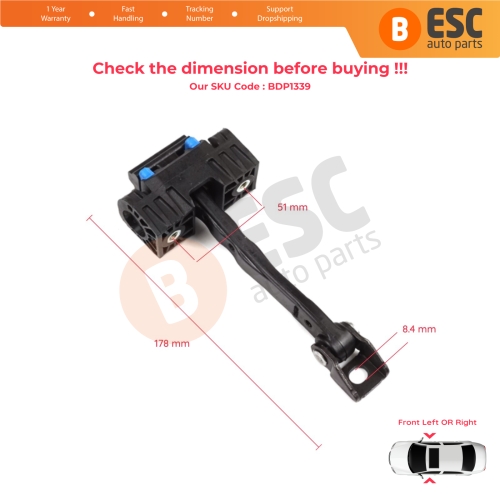 2 Pieces Door Hinge Brake Stop Check Strap Limiter for Mini Cooper MK3 F56 F57 2013-2024 3-Door Hatchback Convertible 51217297261