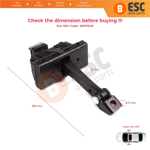 2 Pieces Door Hinge Brake Stop Check Strap Limiter for BMW 3 Series E46 Compact E46/5 2001-2005 3-Door 51218265545	