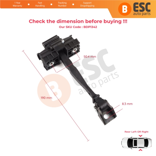 2 Pieces Rear Door Hinge Brake Stop Check Strap Limiter for VW Golf MK7 5G 2012-2020 4/5 Door Alltrack Sportsvan Variant e-Golf 5G4839249A