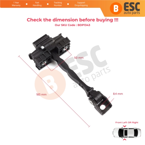 2 Pieces Front Door Hinge Brake Stop Check Strap Limiter for VW Polo MK5 6R 6C 60 61 2009-2022 4/5 Door MK4 9A 9N Sedan 6R4837249