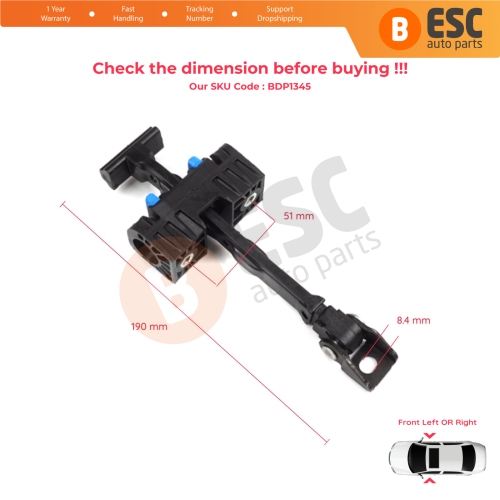 2 Pieces Front Door Hinge Brake Stop Check Strap Limiter for VW Amarok MK1 2H S1 S6 S7 2010-2024 4-Door 2H0837249