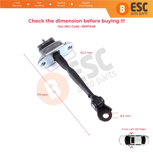2 Pieces Front Door Hinge Brake Stop Check Strap Limiter for Toyota Corolla E11 Sprinter MK8 Carib MK3 1995-2002 4/5 Door 6862012060