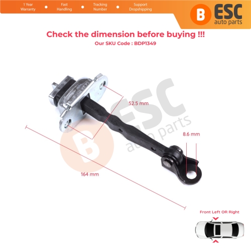 2 Pieces Front Door Hinge Brake Stop Check Strap Limiter for Toyota Corolla MK11 Auris MK2 E18 E180 2012-2018 6861002242