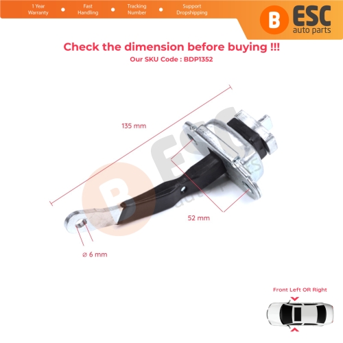 2 Pieces Front Door Hinge Brake Stop Check Strap Limiter for Toyota Hilux MK6 N1 1997-2005 Pickup Truck 6861035050