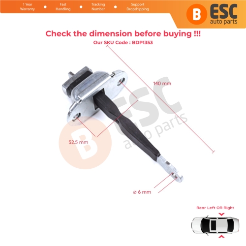 2 Pieces Rear Door Hinge Brake Stop Check Strap Limiter for Toyota Hilux MK6 N1 1997-2005 Pickup Truck 6863035050