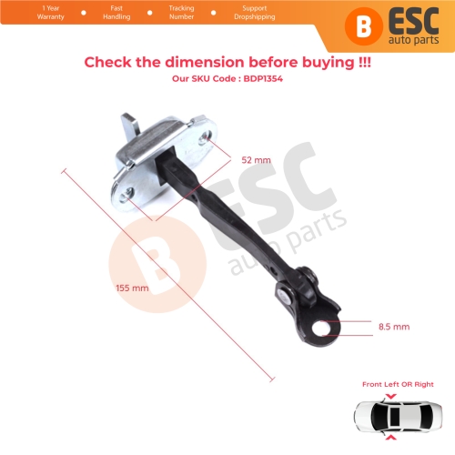 2 Pieces Front Door Hinge Brake Stop Check Strap Limiter for Toyota Hilux MK7 N1 N2 N3 Fortuner MK1 N5 N6 2004-2015 686100K012