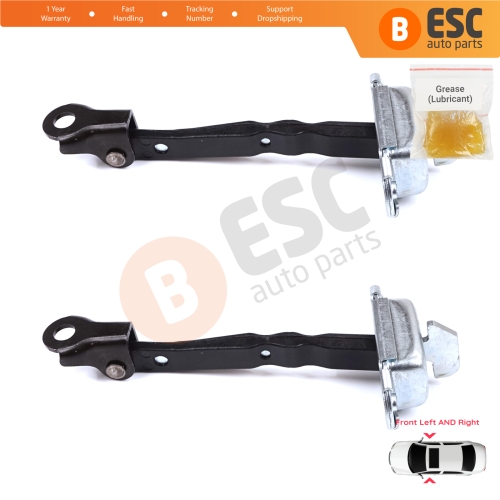 2 Pieces Front Door Stop Check Assy Limiter Strap for Toyota Hilux MK8 N1 Fortuner MK2 Revo 2015-On 686100K091