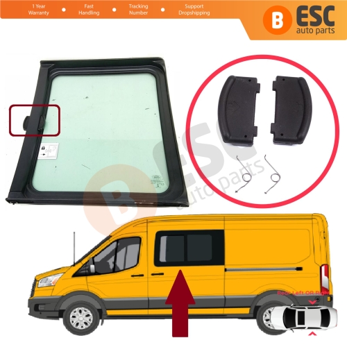 Side Sliding Window Glass Latch Opener Grip Button for Ford Transit MK8 T18 V363 2013-On MWB LWB XLWB BK31-B25700-A