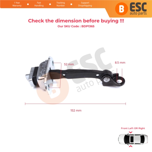 2 Pieces Front Door Stop Check Assy Limiter Strap for Toyota Yaris Echo Verso FunCargo Vitz Platz MK1 P1 P2 2003-2005 Facelift
