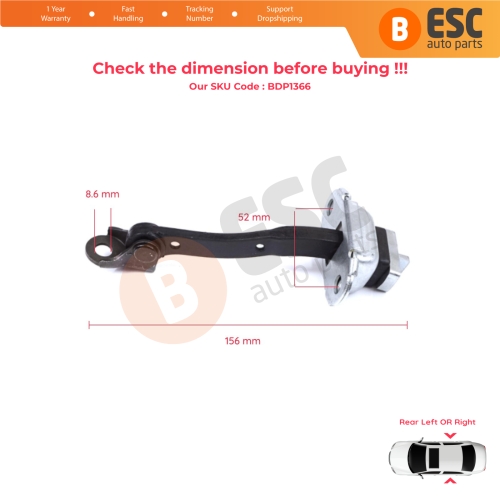 2 Pieces Rear Door Stop Check Assy Limiter Strap for Toyota Yaris Echo Verso FunCargo Vitz Platz MK1 P1 P2 2003-2005 Facelift