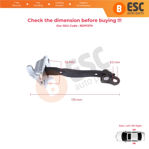 2 Pieces Rear Door Stop Check Assy Limiter Strap for Toyota Yaris Vitz MK3 P13 2010-2014 Vios P15 Verso S P12 Pre-Facelift 6863052120