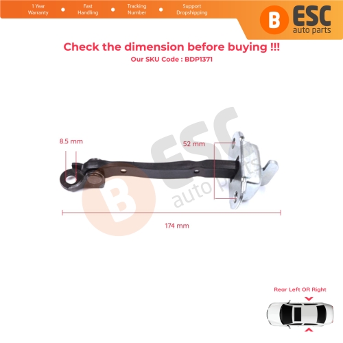 2 Pieces Rear Door Stop Check Assy Limiter Strap for Toyota Yaris Vitz MK3 P13 2015-2020 Vios P15 Verso S P12 Facelift 686300D230