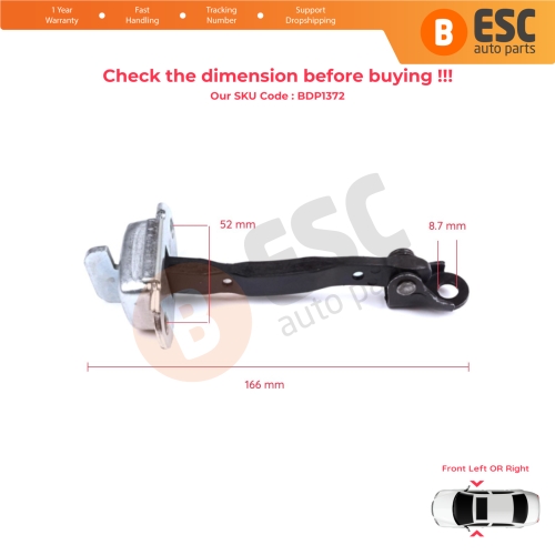 2 Pieces Front Door Stop Check Assy Limiter Strap for Toyota RAV4 MK3 XA30 A3 2005-2013 Vanguard A3 6862042020