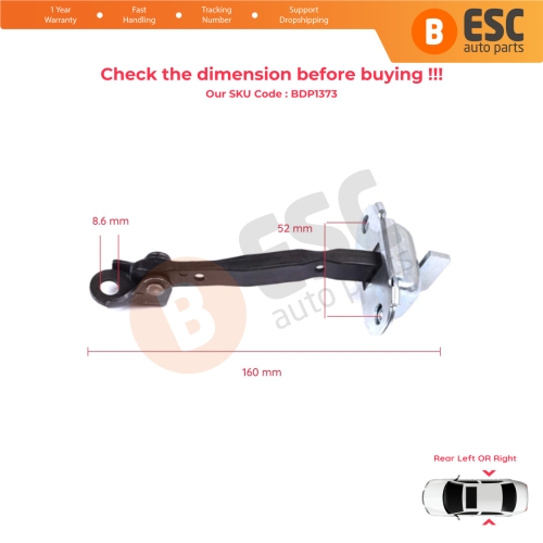 2 Pieces Rear Door Stop Check Assy Limiter Strap for Toyota RAV4 MK3 XA30 A3 2005-2013 Vanguard A3 6864042030