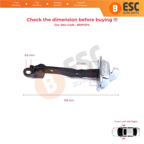 2 Pieces Front Door Stop Check Assy Limiter Strap for Toyota RAV4 MK4 XA40 A4 2012-2019 6861042051