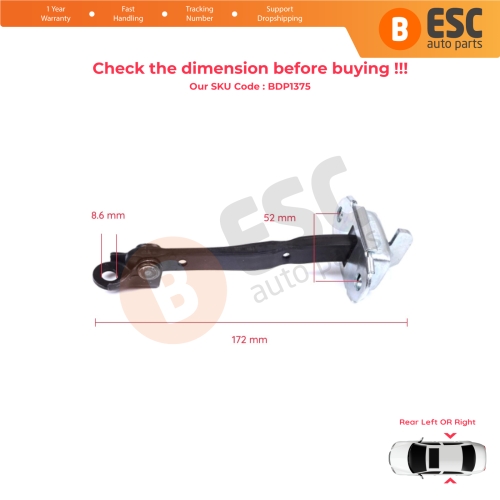 2 Pieces Rear Door Stop Check Assy Limiter Strap for Toyota RAV4 MK4 XA40 A4 2012-2019 6863042040