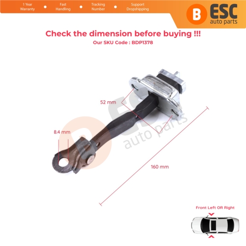 2 Pieces Front Door Stop Check Assy Limiter Strap for Toyota Camry MK5 V3 XV30 2001-2006 6861033050