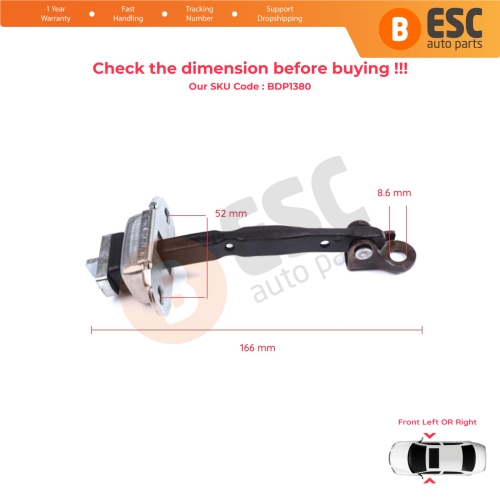 2 Pieces Front Door Stop Check Assy Limiter Strap for Toyota Camry MK6 V4 XV40 2006-2012 6861033070