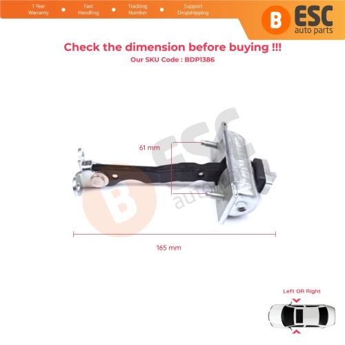2 Pieces Door Stop Check Assy Limiter Strap for Ford Cargo Truck Series 2012-2021 CC46E23500AC
