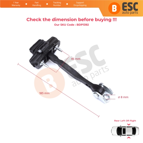 2 Pieces Rear Door Stop Check Assy Limiter Strap for Fiat Egea Tipo 356 357 2015-On 51983608