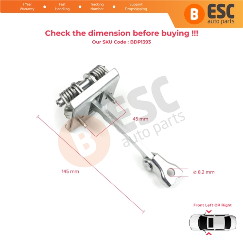 2 Pieces Front Door Stop Check Assy Limiter Strap for Peugeot 607 9D 9U 1999-2010 9181F4