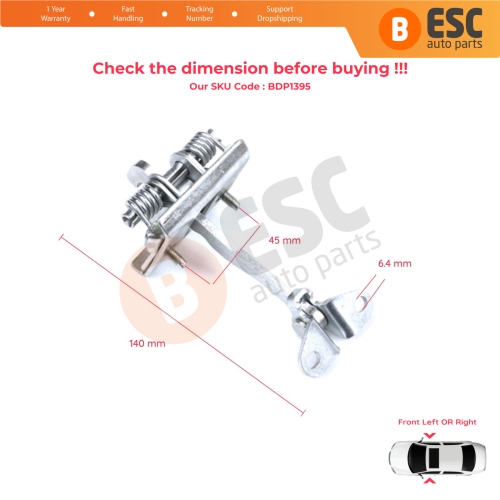 2 Pieces Front Door Stop Check Assy Limiter Strap for Citroen C8 MK2 Peugeot 807 Fiat Ulysse Lancia Phedra 179 9181G9