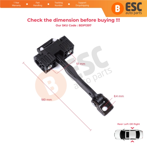 2 Pieces Rear Door Stop Check Assy Limiter Strap for BMW 3 Series F30 F31 F35 F80 M3 LCI 2012-2019 51227446729