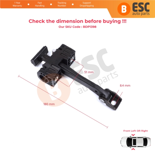 2 Pieces Front Door Stop Check Assy Limiter Strap for BMW 1 Series F20 F20N 2011–2019 5-Door 51217446715