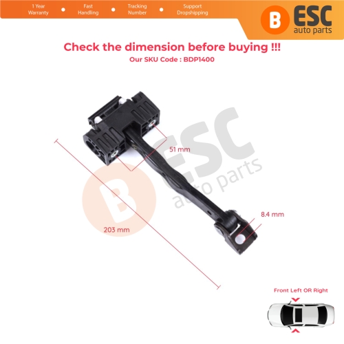 2 Pieces Front Door Stop Check Assy Limiter Strap for BMW 5 Series F10 F11 F18 LCI 2009-2017 51217182005  