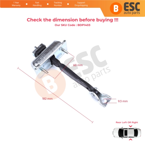 2 Pieces Rear Door Stop Check Assy Limiter Strap for BMW X3 F25 2010-2017 X4 F26 2013-2018 51227205613