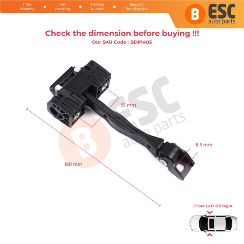2 Pieces Front Door Stop Check Assy Limiter Strap for BMW X5 X6 F15 F85 F16 F86 2013-2018 51217290595