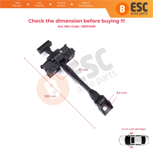 2 Pieces Front Door Stop Check Assy Limiter Strap for BMW X1 F48 MK2 2014-2022 51217436001